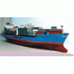 DM Containerschiff Container Mehrzweck Frachter Feeder 1100 TEU TREIN MAERSK für Modellbahn H0 HO